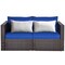 Costway 2PCS Patio Rattan Corner Sofa Sectional Furniture Set Black Cushion Black\Red